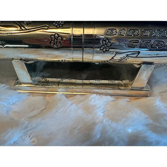 Birth Certificate Holder with stand silver plated baby gift - Picture 4 of 7